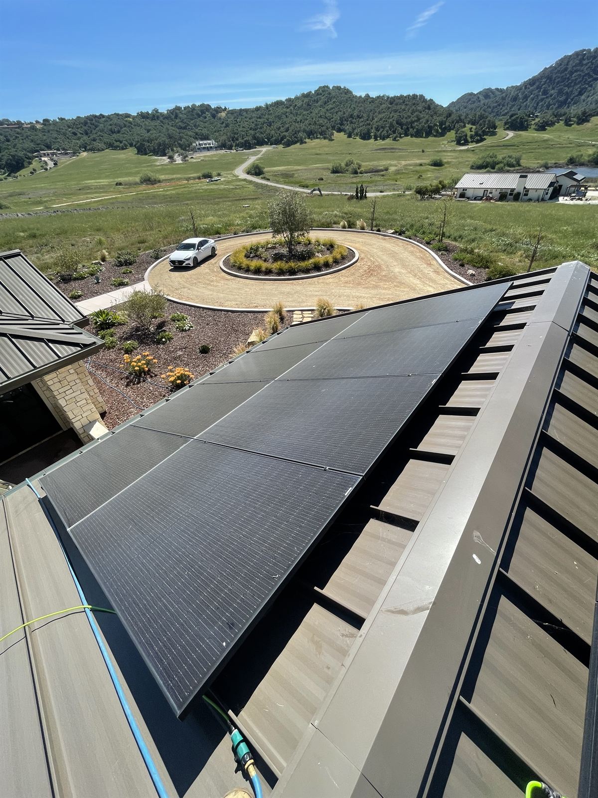Solar panels coated in dust before cleaning