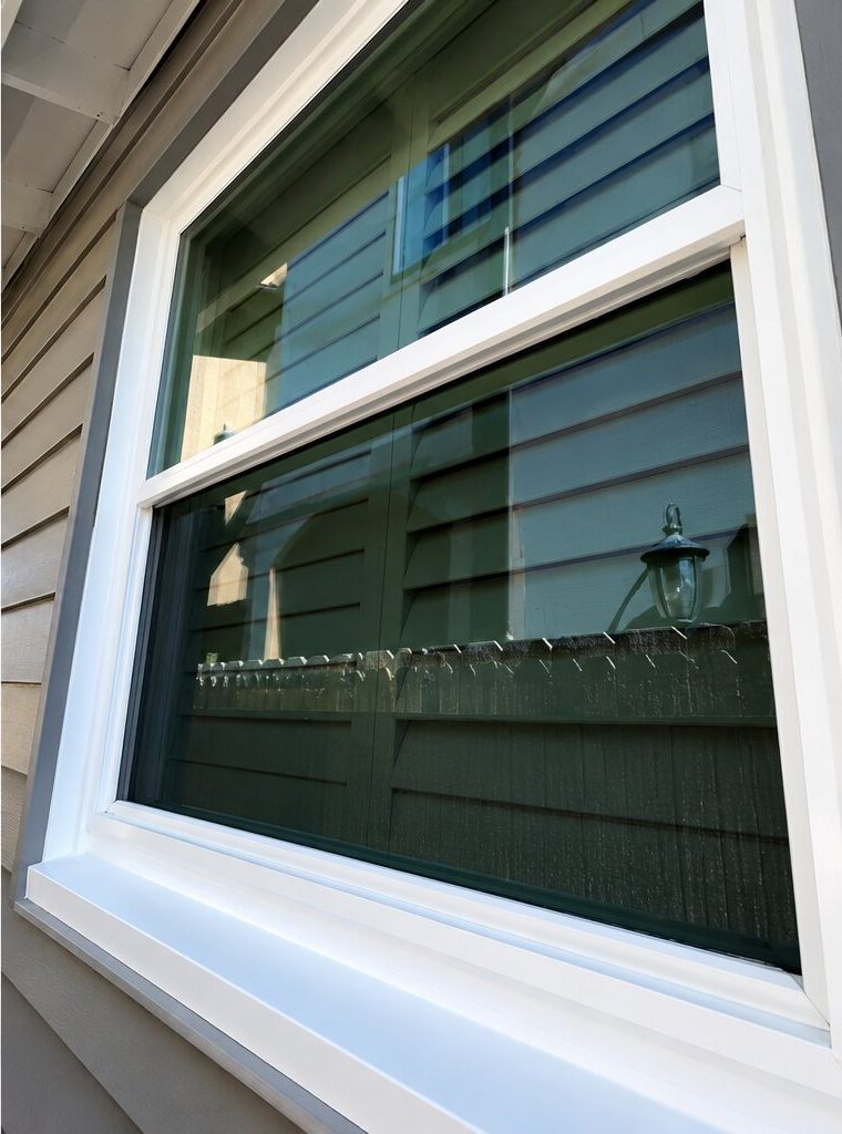 The same window spotless after cleaning